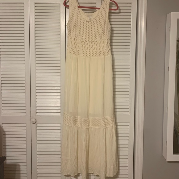 Womens Sz Medium Grecian Style Maxi dress Ivory - Picture 2 of 4